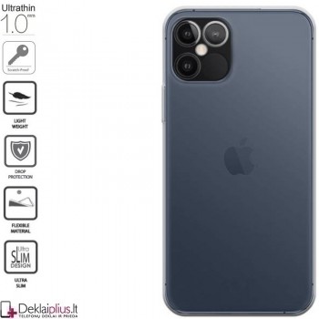 Silikoninis dėklas 1.0 mm storio - permatomas (Apple Iphone 12 Pro Max) Silikoninis dėklas 1.0 mm storio - permatomas (Apple Iphone 12 Pro Max)